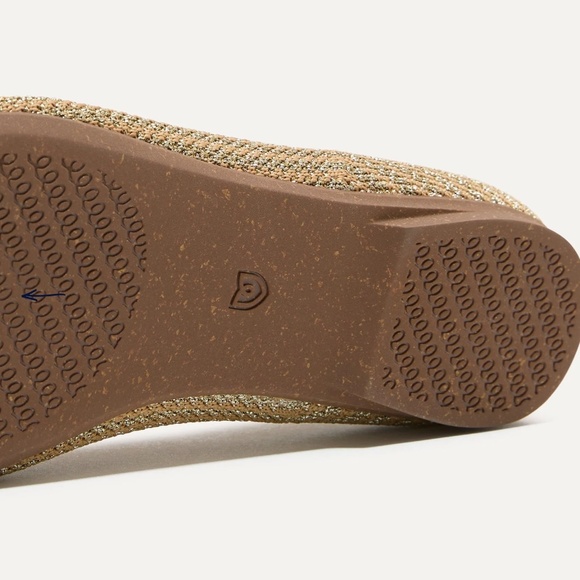 Rothys Almond Loafer in Gold Stripe - Picture 3 of 5